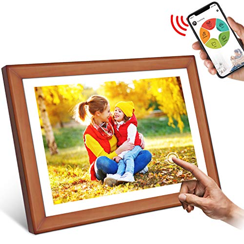 YENOCK Digital Picture Frame 10.1 Inch WiFi 16GB Digital Photo Frame 1280X800 HD IPS LCD Touch Screen Display，Share Photos or Videos from Anywhere by Phone iOS or Android, Email, Facebook, Twitter