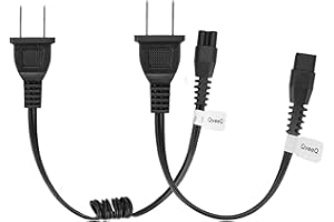 QVEEQ Stun Gun Charger Cord Compatible with VTS-T03, VTS-195; Police 305, Police 928-58, Avenger, Guard Dog Security, Jolt, Stun Master and Most Other Stun Guns (One Long and one Short)