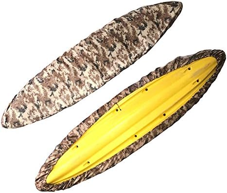 Richermall 2.6m-6m Kayak Canoe Storage Dust Cover- Waterproof UV Sunblock Shield Protector for 7 Sizes Range Fishing Boat/Kayak/Canoe (Suitable for 10.8-12ft Kayak, Sand Digital)