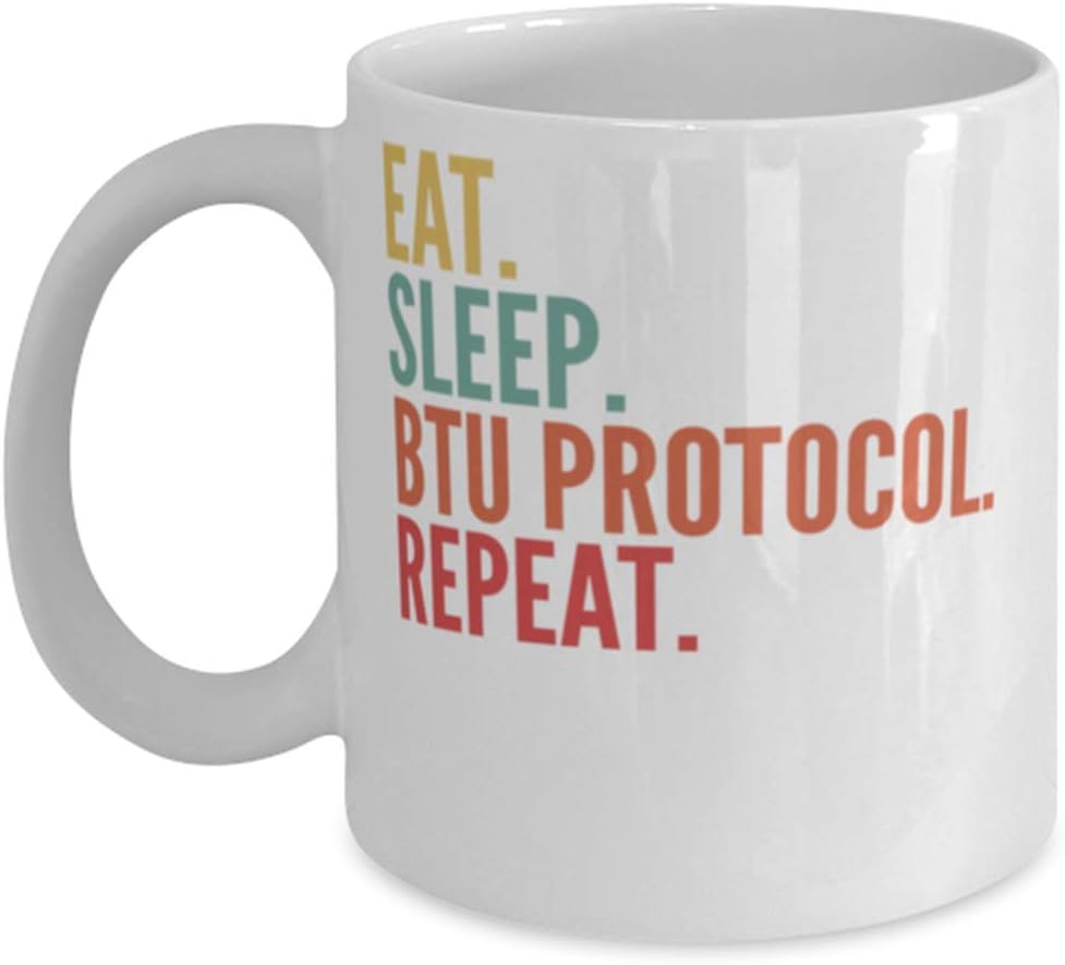 Amazon Com Btu Protocol Crypto Eat Sleep Btu Protocol Repeat Mug 11oz White Kitchen Dining