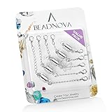 BEADNOVA Necklace Extender Assorted Jewelry Extention Set with Magnetic and Screw-on for Women (5pcs, 1.5-6 Inches, Silver)