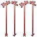 Coffee and Cocktail Stirrers, Reusable Plastic Stirrer Sticks, 24 Red Naughty & Nice Christmas Swizzle Sticks, Use as a Cocktail Garnish, Holiday, Christmas Party Decorations and Bar Supplies, 6 inch.