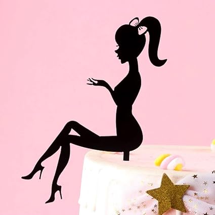 Lyhong 1 Pc Acrylique Gateau Topper Decorations De Mariage Joyeux Anniversaire Dessert Cupcake Topper Articles De Fete Talons Hauts Lady Fille Amazon Fr Cuisine Maison