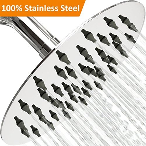 Shower Head - [UPGRADED] Modern 6 in High Pressure Rainfall Shower Head for Bathroom - Made of FULL Stainless Steel Rain Shower Heads - With a Powerful Spray Performance