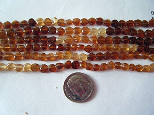 Beads, Genuine Gemstone Hessonite Garnet Mixed Shapes Faceted 4-5mm - 7"