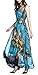 Wantdo Women's Peacock Printed Bohemian Summer Maxi Dress US 16