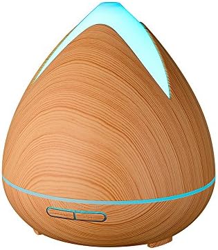 Aroma Essential Oil Diffuser, QHS 400 ml Ultrasonic Cool Mist Humidifier with Color LED Lights Changing for Home, Yoga, Office, Spa, Bedroom, Baby Room - Wood Grain ( Light Brown )
