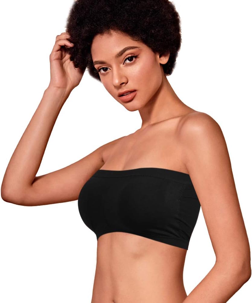 DD DEMOISELLE Women's Basic Bra, Women's Beauty Back Full Figure Wirefree Bra Comfortable No Underwire Tank Tube Strapless Padded Wirefree Bandeau Nursing Bra