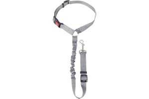 2-in-1 Dog Car Seat Belt Leash, Elastic Retractable Reflective Pet Safety Leash with Shock Absorption, Adjustable Car Backsea