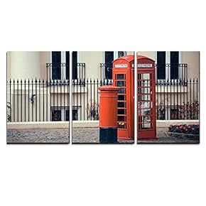 Red Telephone Booth and Mail Box in Street...