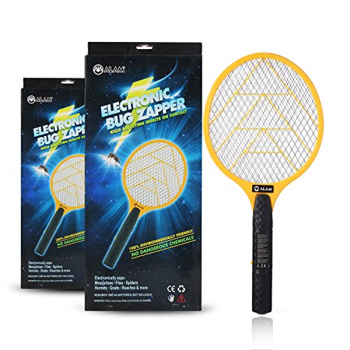 ALAM Electric Bug Zapper Fly Swatter Handheld Racket, Indoor & Outdoor