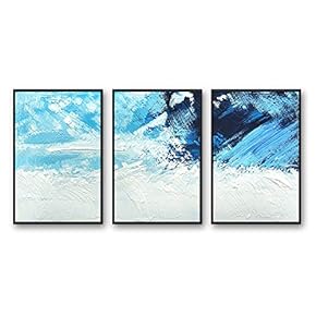 Framed Canvas Wall Art for Living Room, Bedroom Abstract Color Collage Pattern Canvas Prints for Home Decoration Ready to Hanging - 16"x24"x3 Panels