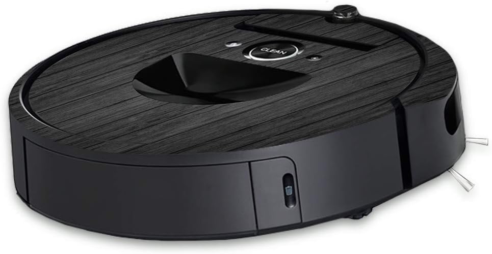 MightySkins Skin Compatible with iRobot Roomba i7 Robot Vacuum - Black Wood | Protective, Durable, and Unique Vinyl Decal wrap Cover | Easy to Apply, Remove, and Change Styles | Made in The USA