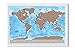 Wonderful Maps Scratch Off World Map with Country Flags, US States, Australian States and Canadian Provinces On Ocean Blue Background. Deluxe Large Detailed Premium World Scratch Map Poster.