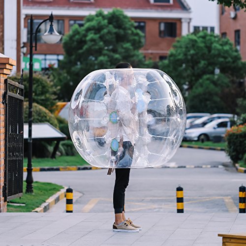 BestEquip Bumper Ball Human Knocker 5FT Diameter Bubble Soccer football 0.8mm PVC Transparent Material wearable Inflatable Body bumper Zorb Ball for Adults and Kids (5FT, 1PCS)