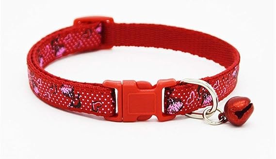 MUNCHOS Adjustable Puppy and Cat Collars (Single Piece) Buckle Safety Neck Collar Strap with Bell Small Size (Colour May Vary)