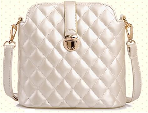 Eyedow Kingdom Fashion Classic Elegant Women Girl Bag PU Leather Black Diamond Rhombus Pattern Plaid Quilted Handbag Messenger Shoulder Bag