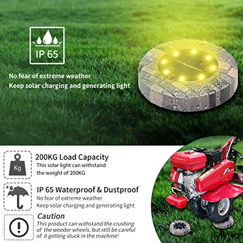 Solar Bodenleuchten, 8 LED Solarleuchten Gartenbeleuchtung, Warmweiß Solarlicht Solarbodenstrahler, IP65 wasserdicht… – Bild 5