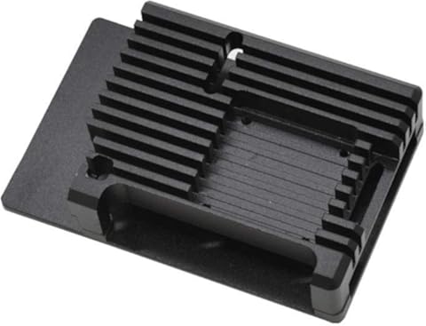 Wivarra para Raspberry Pi 4 Modelo B 2G Kit con Negro CNC AleacióN de Aluminio Funda Protectora Ventilador RefrigeracióN 5V 3A Potencia para Raspberry Pi 4B Enchufe de la UE