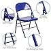 Flash Furniture 4 Pack HERCULES COLORBURST Series Cobalt Blue Triple Braced & Double Hinged Metal Folding Chair