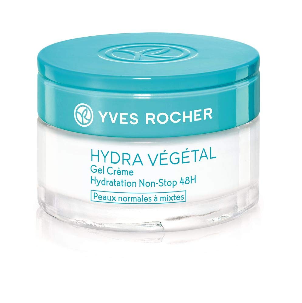 Yves Rocher Hydro Vegétal Gel Cream Non-Stop Moisture 48h Moisturising Cream for Day and Night 1 x Glass Jar 50 ml