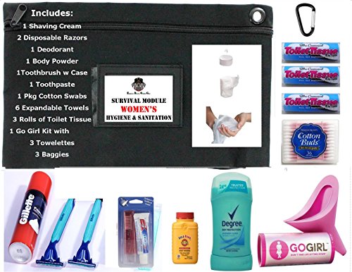 EDOG Emergency Disaster Kit Builder Module Compact Womens Hygiene & Sanitation Toiletry Kit | Go Girl Female Urination Device | Shaving Kit | Travel Kit Bag |Toiletry Supplies