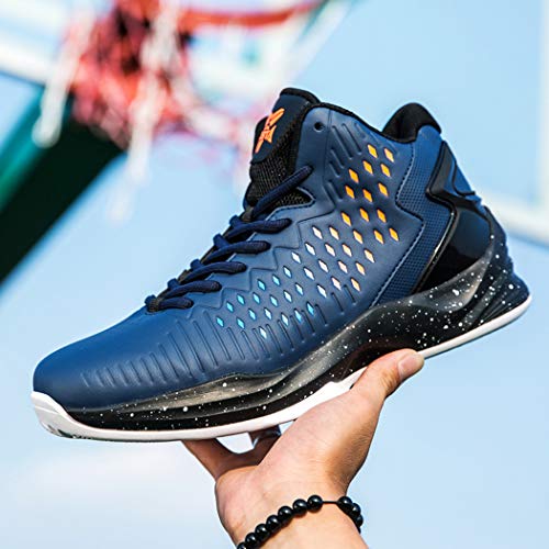 BEITA High Upper Basketball Shoes Sneakers Men Breathable Sports Shoes Anti Slip Blue