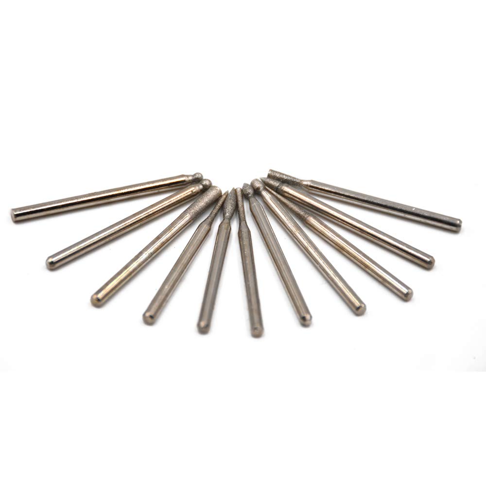 Oudtinz Tm 60 Pcs Diamond Burr Bits Drill Glass Gemstone Metal for Dremel Craftsman Rotary Tool 1/8" Shanks w/Box Tip - Image 5