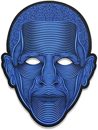 lulalula Sound Reactive LED Mask Light Up Music Mask Scary Cool Light Mask for Festival, Party, Halloween, Carnivals, Dance Ball, Masquerades, Cosplay DJ Mask (Obmamask)