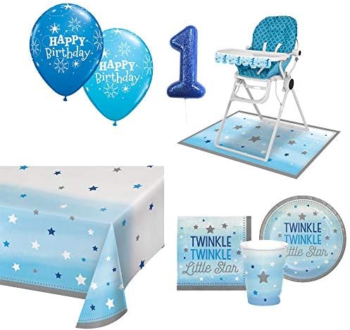 partypartycompany® One Little Star Boy Party Tableware Essential Pack (24 People)