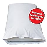 Premium Quality Pillow Protector - WAKE UP WITHOUT A STUFFY NOSE DUE TO ALLERGIES -100% Waterproof Breathable ZIPPERED Hypoallergenic Dust Mite and Bed Bug Protection by My Perfect Dreams - QUEEN