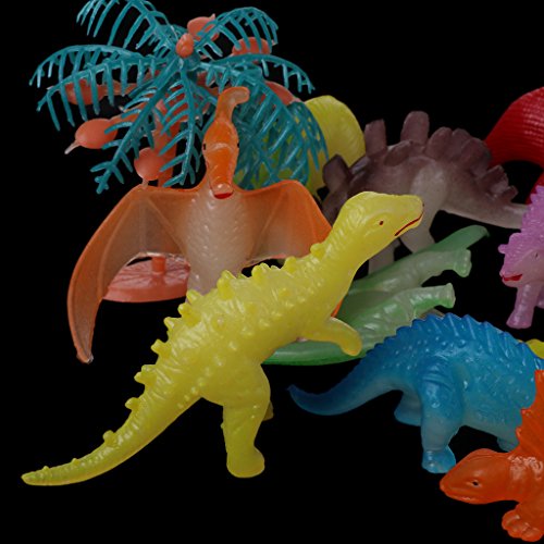 JAGENIE 12pcs Glow in The Dark Luminous Jurassic Dinosaur Toy Model Toys Kids GiftChristmas New Year Gift,1 pc, Random Delivery - Thumbnail 2