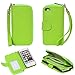 Pooqdo (TM) 2015 Newest Magnetic Zip Flip Wallet Leather Card Case Cover for Iphone 5 5g 5s (green)