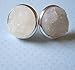 Summerfield Collection Silver-tone Faux Druzy Stone Stud Earrings 12mm (Clear)