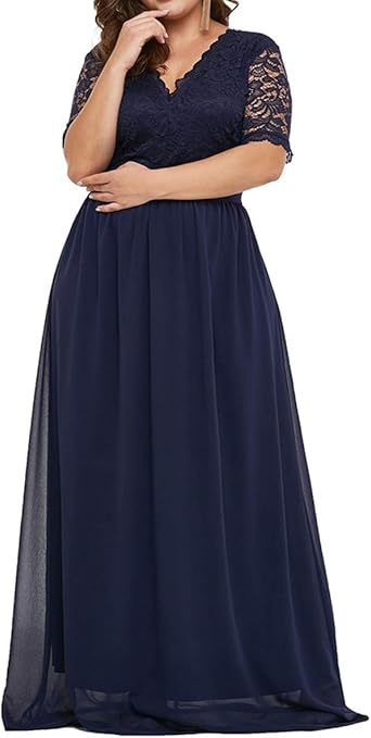 short sleeve lace maxi dress