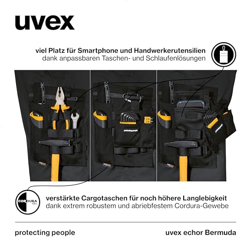 Uvex echor Work Shorts - Short Premium Work Trousers - Men's Cargo Trousers - Stretch Waistband, Lightweight, Elastic & Lots of Storage Space
