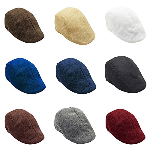 Clearance Quaanti Men Summer Visor Hat Sunhat Mesh Running Sport Casual Breathable Beret Flat Cap (Navy) - Thumbnail 4