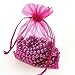 Bezall 100Pcs Organza Bags 4x6 Inch, Hot Pink Small Jewelry Bag Drawstring Mesh Gift Bags Wedding Party Favor Christmas Candy Pouches