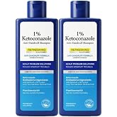 ssumiao 1% Ketoconazole Anti Dandruff Shampoo - Medicated Dandruff Treatment &amp; Flaking Relief, Hypoallergenic Scalp Care with Plant Essential Oils for Oil Control (Two bottles)