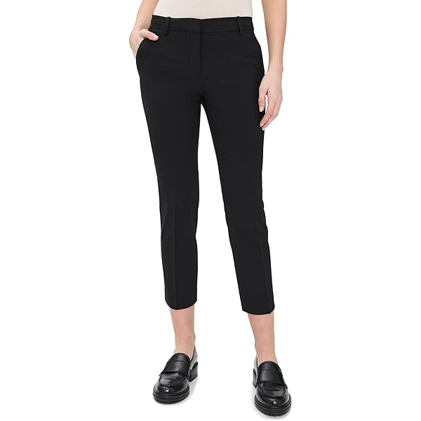 English Factory Women's Front Slit Pants, Black, XS at