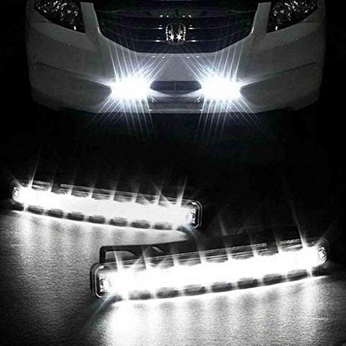 HiGOGO Car LED Light DRL Daytime Running Light Fog Warning Auto Head Lamp Wind Powered Fan Rotation Light 2PC (Blue) - Thumbnail 5