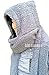 AM Landen Super Cute Gray Extra Thick Cozy Fluffy Winter Warm Hoodie Gloves Pocket Hat Scarf