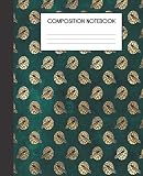 Composition Notebook: Turquoise And Faux Gold Peacock Bird Pattern College Ruled Notebook Lined School Journal