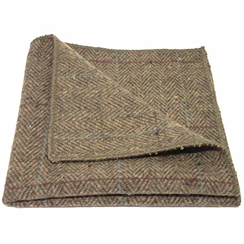 Luxury-Herringbone-Brown-Tweed-Pocket-Square-Handkerchief