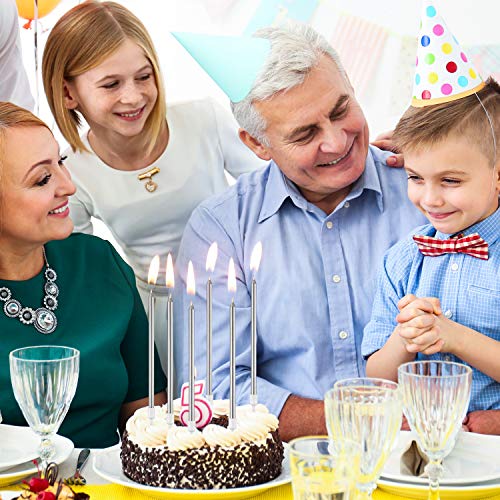 Frienda-Metallic-Birthday-Cake-Candles-in-Holders-Long-Thin-Birthday-Candles-Cupcake-Candles-Wedding-Party-Cake-Decorations-Silver