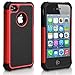 Pasonomi iPhone 4 Case-Premium Heavy Duty Hybrid Shockproof Durable Bumper Armor Cover for Apple iPhone 4S/4(Red)