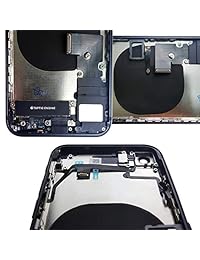 CELL4LESS   Carcasa trasera para iPhone 8 (marco de metal, cristal trasero y componentes preinstalados, conector Lightning, cable de audio y soportes, altavoz, almohadilla de carga inalámbrica, lente de cámara y marco)