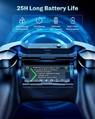 VOYEE Charger for Xbox Controller Battery Pack, 3x2600mAh High Capacity Rechargeable Pack with Fast Station, Led Indicator, Protective Shell One/S/X/Elite/Series X|S