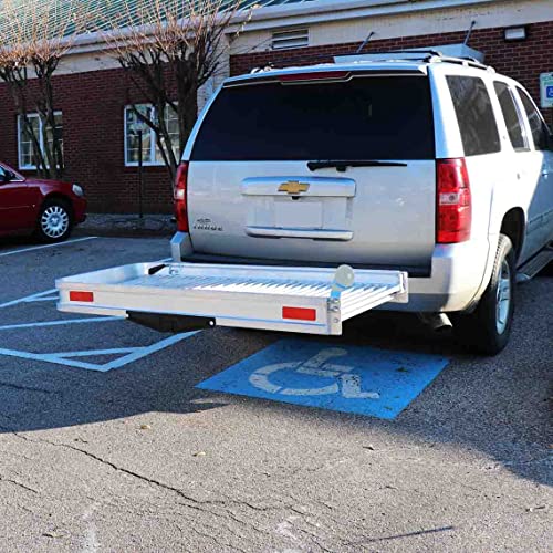 Hitch Mounted Aluminum Carrier with Ramp for Mobility Wheelchairs and