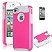 Arkscan suchAcase Armor Defender Hybrid Silicone/PC Hard Back Case Skin for iPhone 5 + Free Screen Protector (Pink)